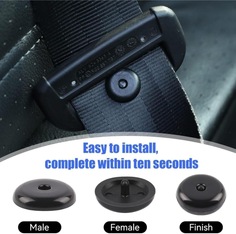 20 Seat Belt Button, Universal Fit Seatbelt Stopper, Buckle Clip Stop Button for Car, Truck or SUV Seat Belt image number 1