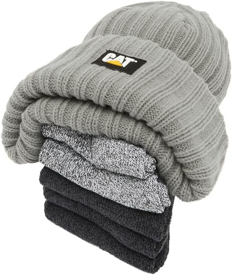 CAT Unisex Logo Knit Cap & 5 Socks Bundle, Assorted Colour, One Size Fits All 9-12 image number 2