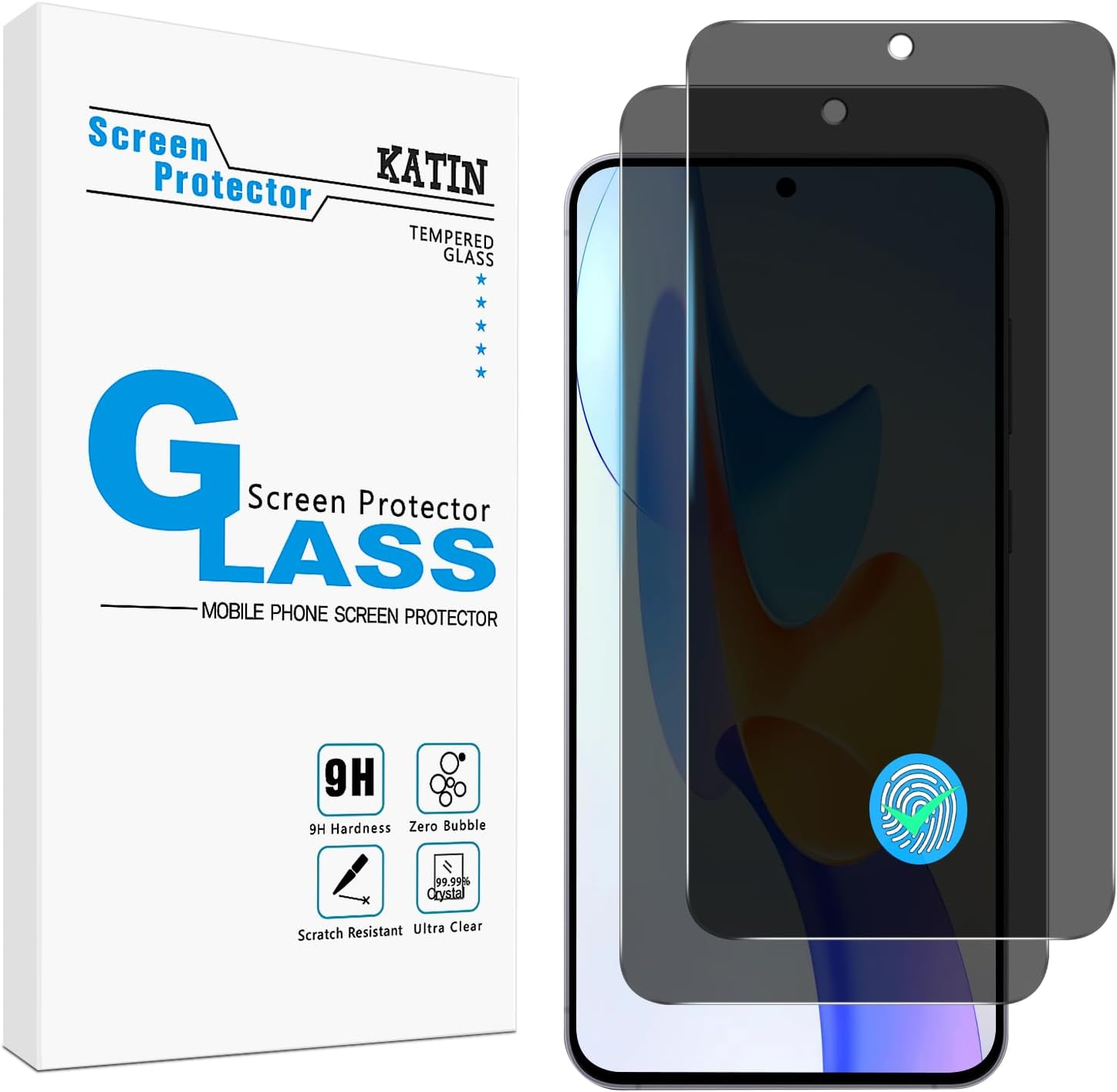 [2 Pack] KATIN Screen Protector for Samsung Galaxy A17 Tempered Glass, Easy Installation, anti Scratch, Bubble Free