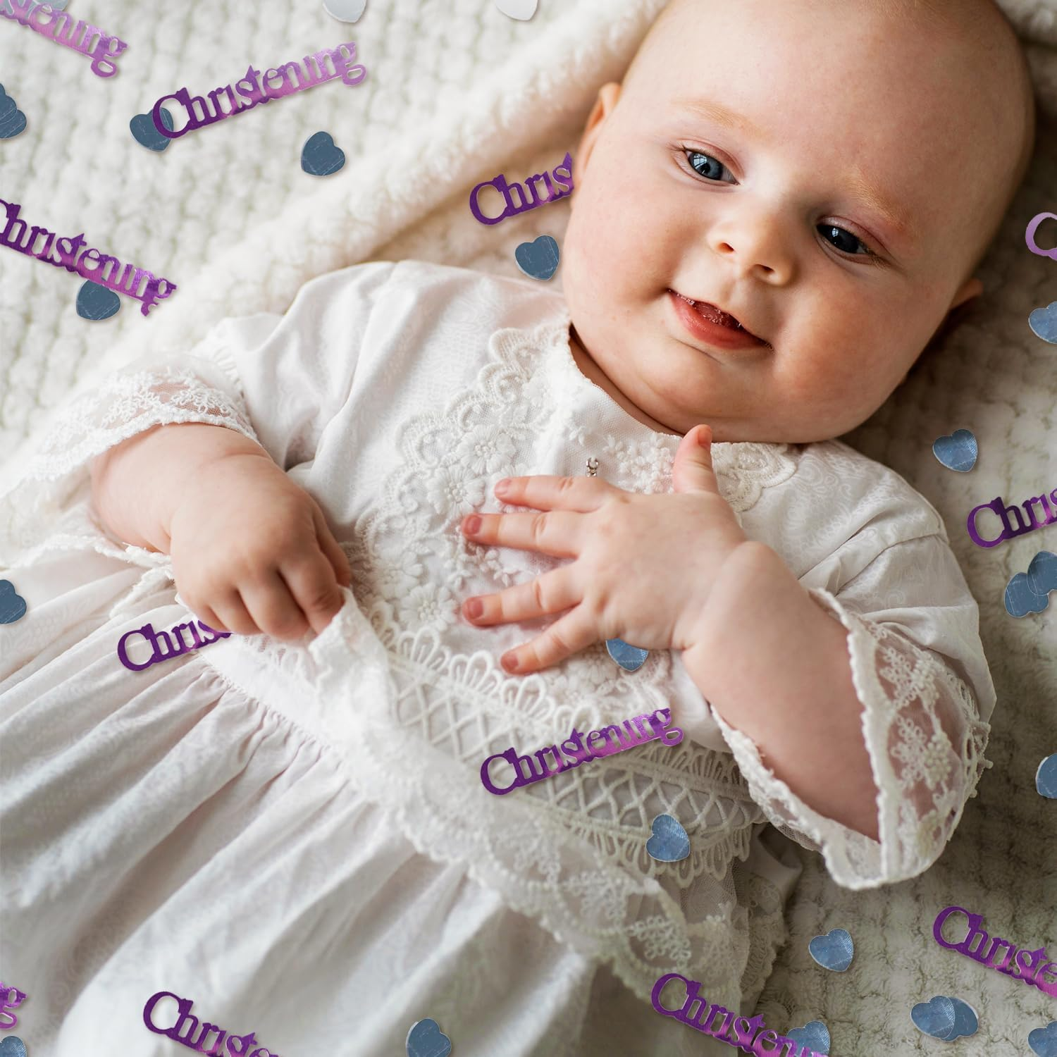 Christening Table Confetti, Pink Christening Confetti for Girl Glitter Confettis Table Scatter Decorations for Baby Gender Reveal Baptism Christening Decorations Y11FSXLZX image number 2