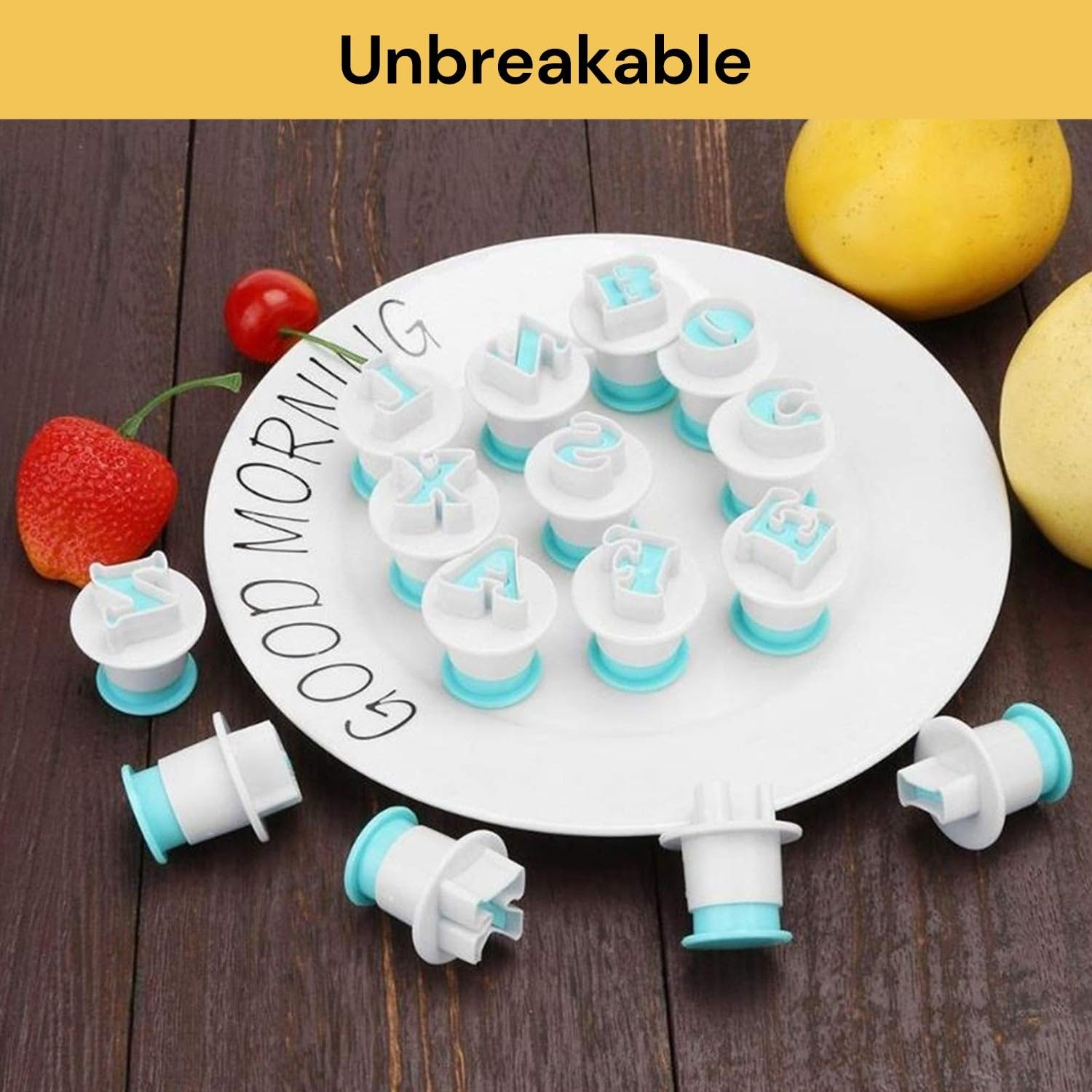 Spendeal Alphabet Fondant Letter & Number Cutters Set, Cookie Stamp Impress & Embosser Mold for Cake Decorating, Plunger Cutter Tool for Baking & Pastry Crafting (26 Capital Letter) image number 4