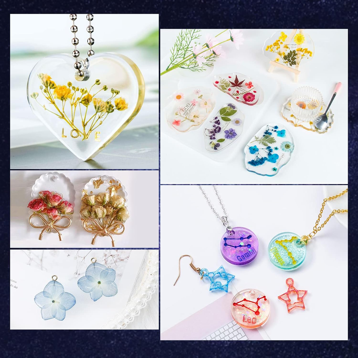 300G- VIDA ROSA Crystal Clear Hard Ultraviolet Curing Epoxy Resin for Jewellry Making Art Pendants, Earrings, Necklaces, Bracelets, Nail Art Accessories image number 6