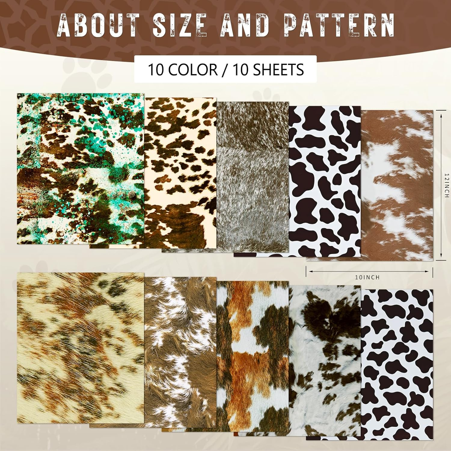 Tintnut Cowhide Sublimation Ink Transfer Sheets - 10 Sheets 12"X10", Cow Print Sublimation Transfer Paper Bundle for DIY Mugs, Tumblers, Key Chain, T-Shirts image number 1