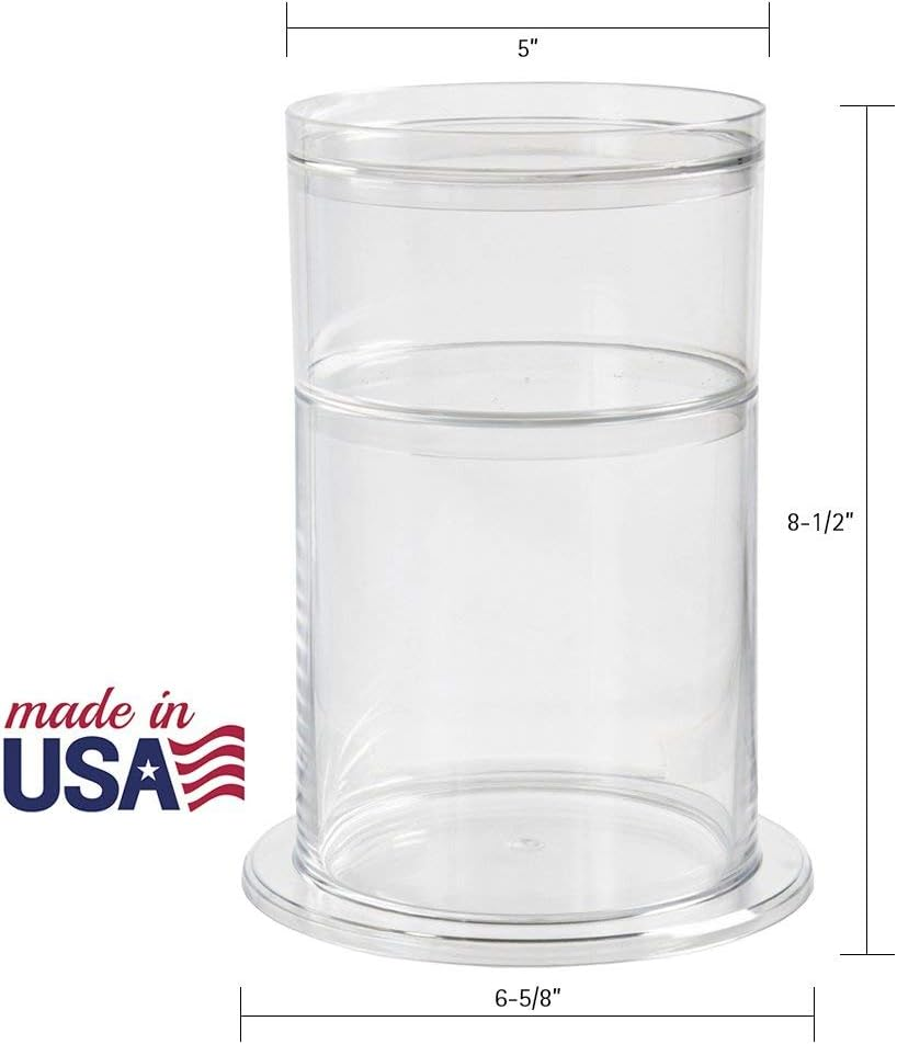 (Holder with Compartment and Lid) - US Acrylic Stackable Acrylic Headband and Hair Accessory Holder with Compartment and Lid