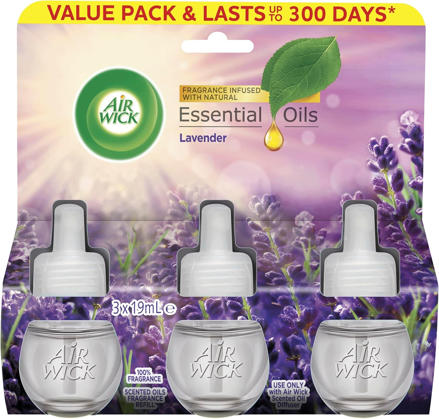 Air Wick Lavender Essential Oils Plug-In Diffuser Refill 19 Ml (Pack of 3) image number 3