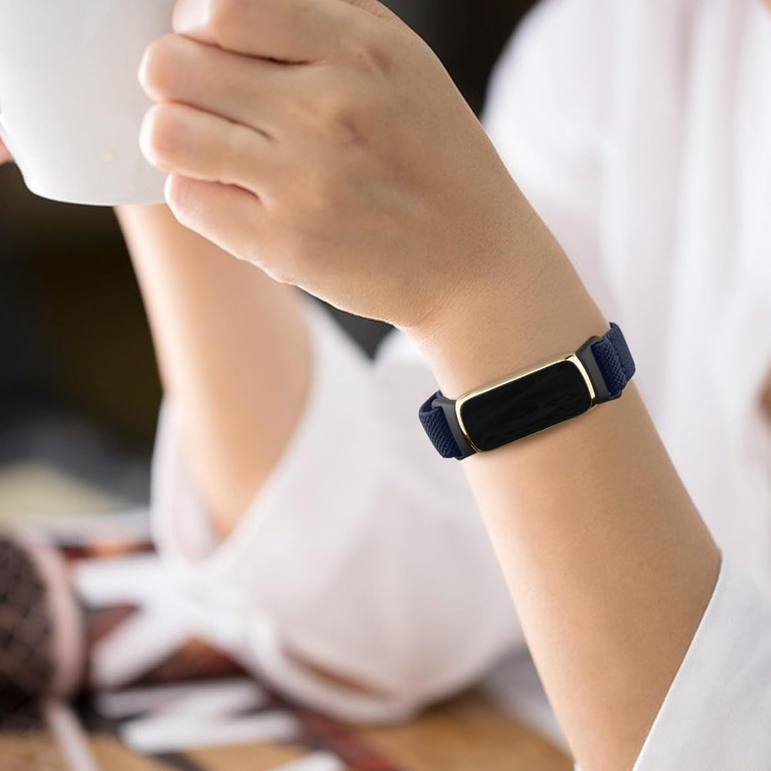 Band Compatible with Fitbit Luxe Bands Women Men, 2 PACK Adjustable Elastic Replacement Wristband Strap for Fitbit Luxe Fitness Tracker image number 2