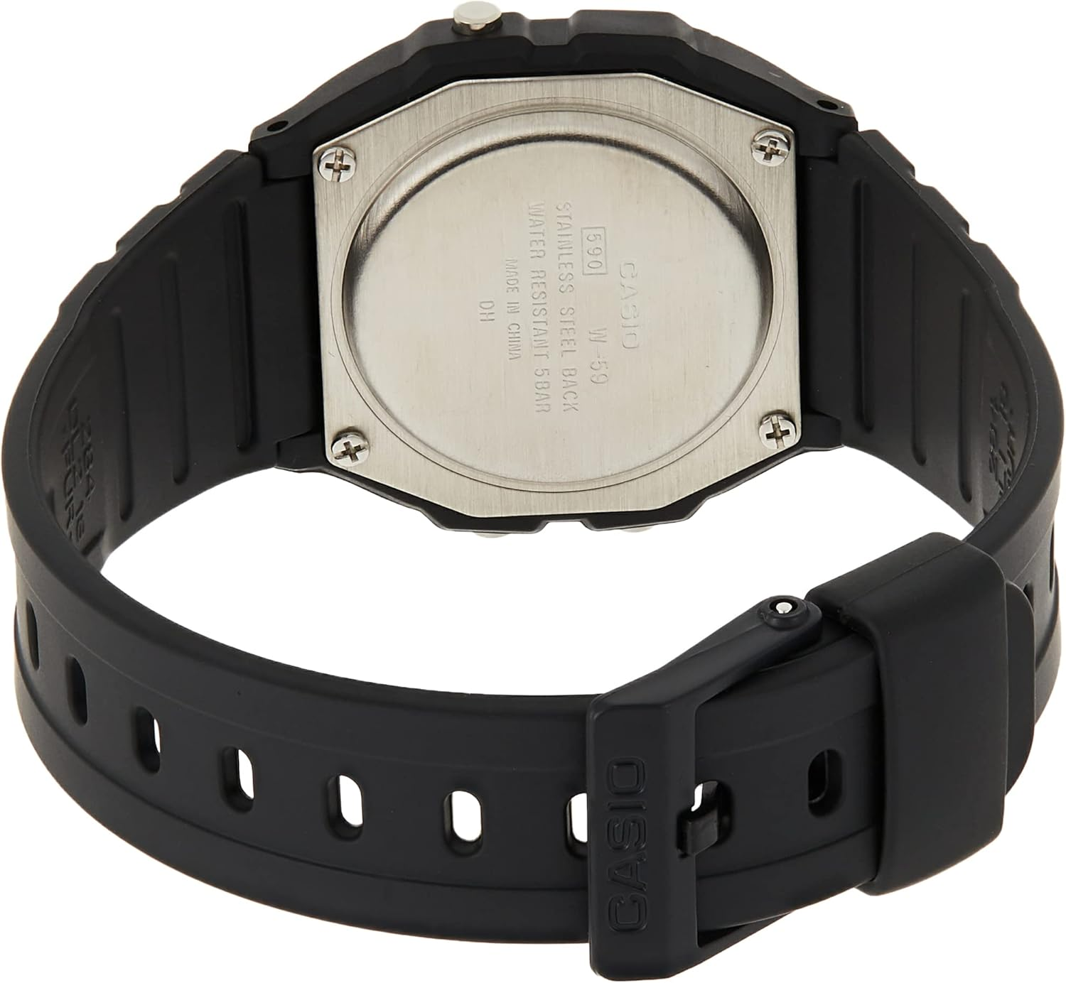 CASIO Unisex W59-1 Classic Digital Watch, Black/Grey Dial, Black Band image number 4
