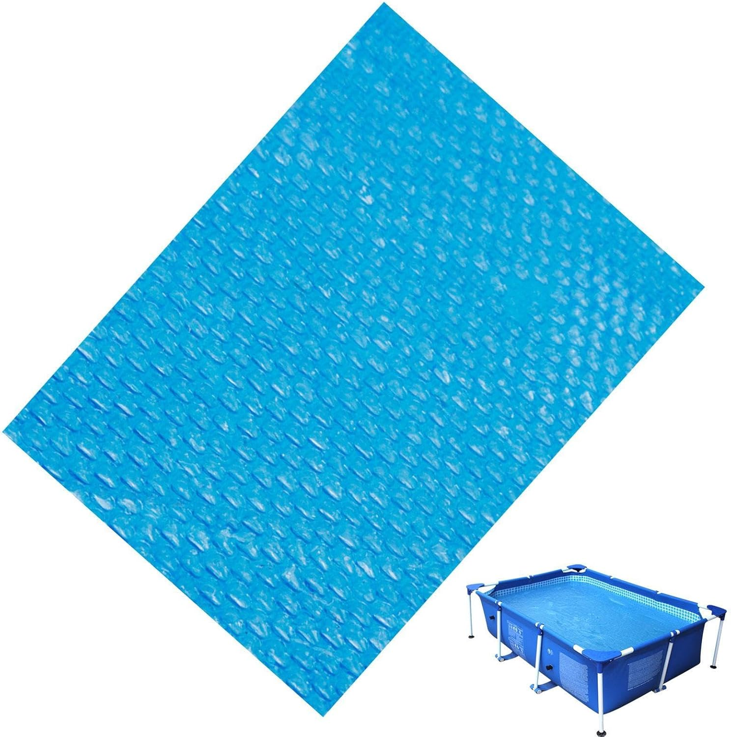 Solar Cover for Inground Pool,Bubbles Pool Solar Blanket Cover - Heat Retaining Hot Tub Cover Blanket, Floating Spa Blanket for Inground and Ground Swimming Pools Clear