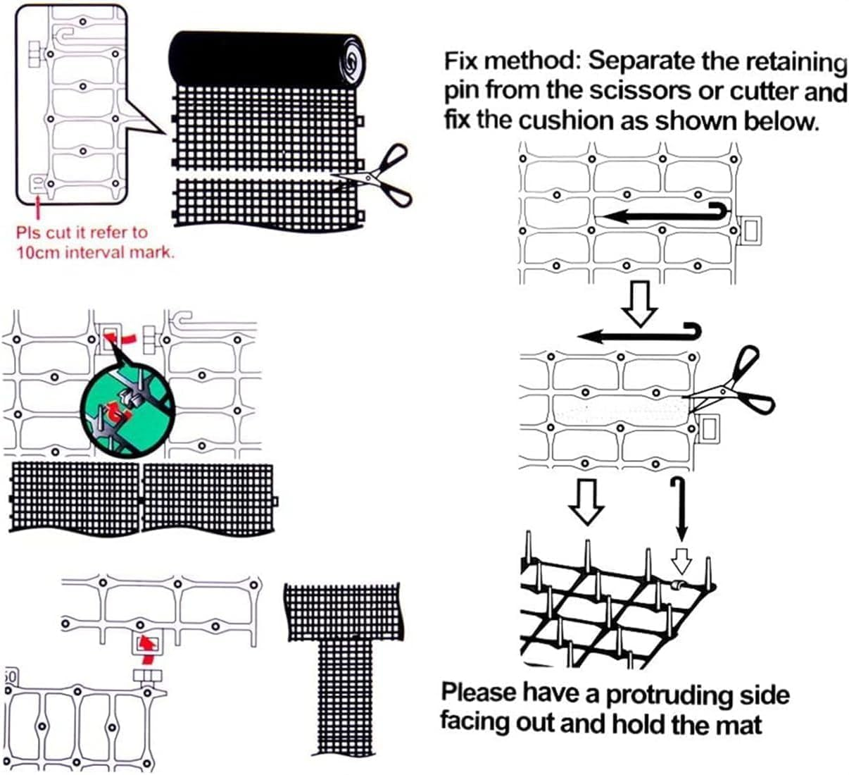 Cat Scat Spike Mat Pet Deterrent Spikes Prickle Mat with Garden Staples for Garden,Porch, Home - Stop Dog Digging/Keep Cat Away image number 2
