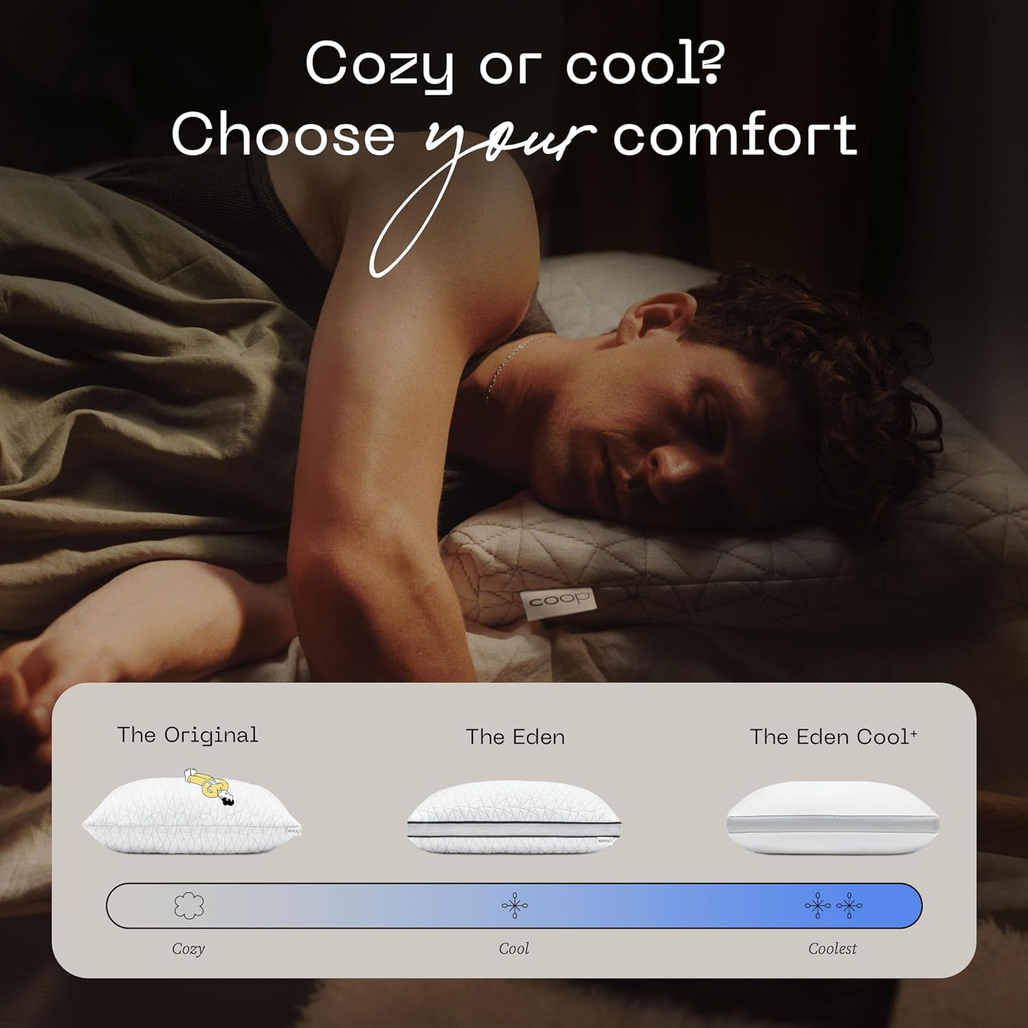 Coop Home Goods Crescent Back and Side Sleeper Pillow - Pillow for Neck and Shoulder Pain Relief, Memory Foam Pillow, Bed Pillow for Sleeping, Pillow for Side Sleepers and Back Sleepers (Queen Size) image number 2