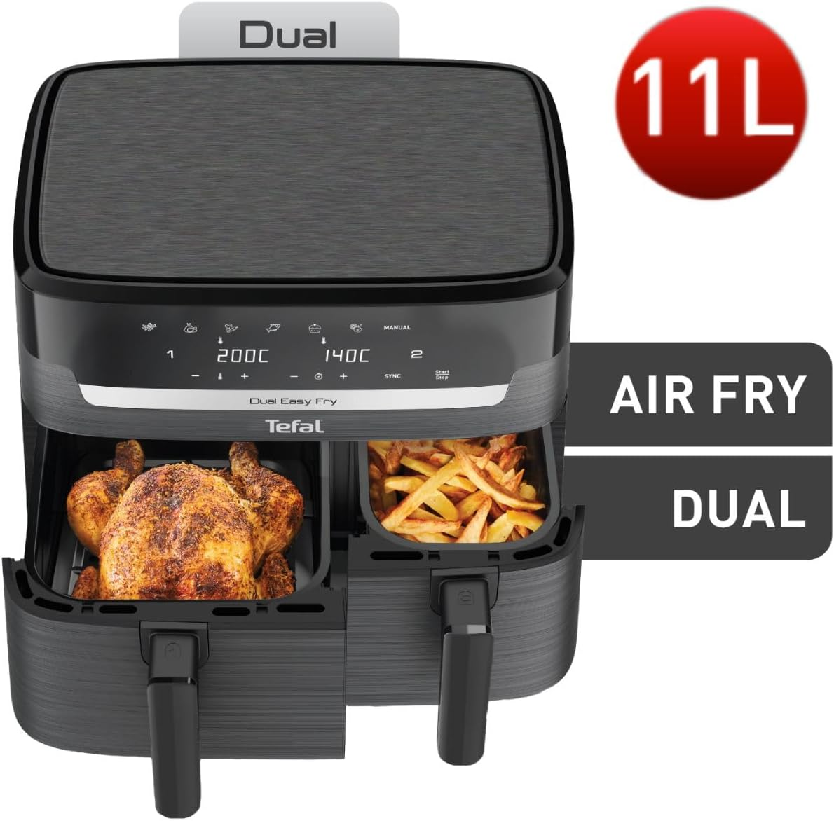Tefal Dual Easy Fry XXXL 11L Air Fryer EY9428 image number 1