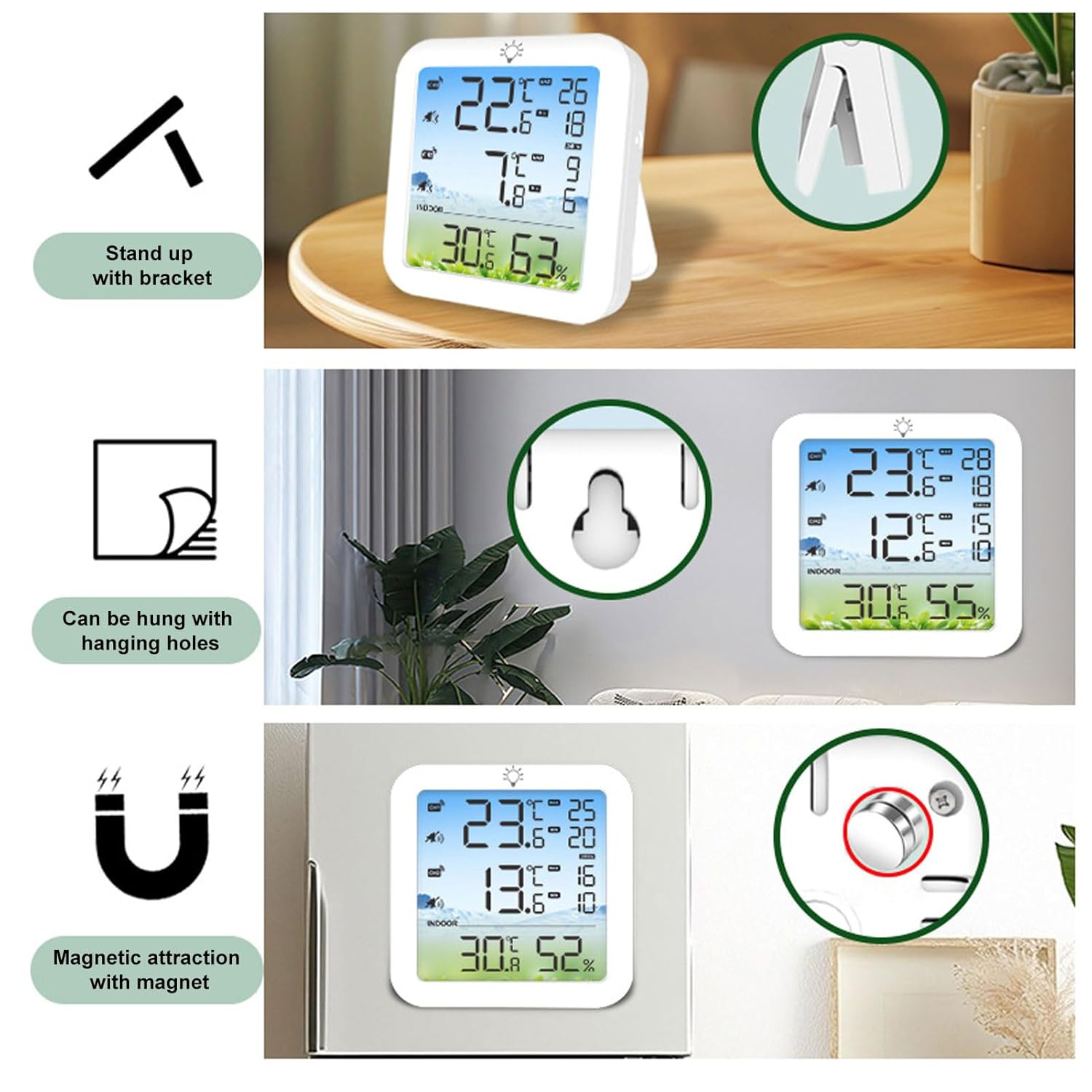 Wireless Digital Thermometer Hygrometer Large LCD Display Fridge Freezer Cold Storage Temperature Indoor Outdoor Temperature Sensor 328Ft Range image number 2