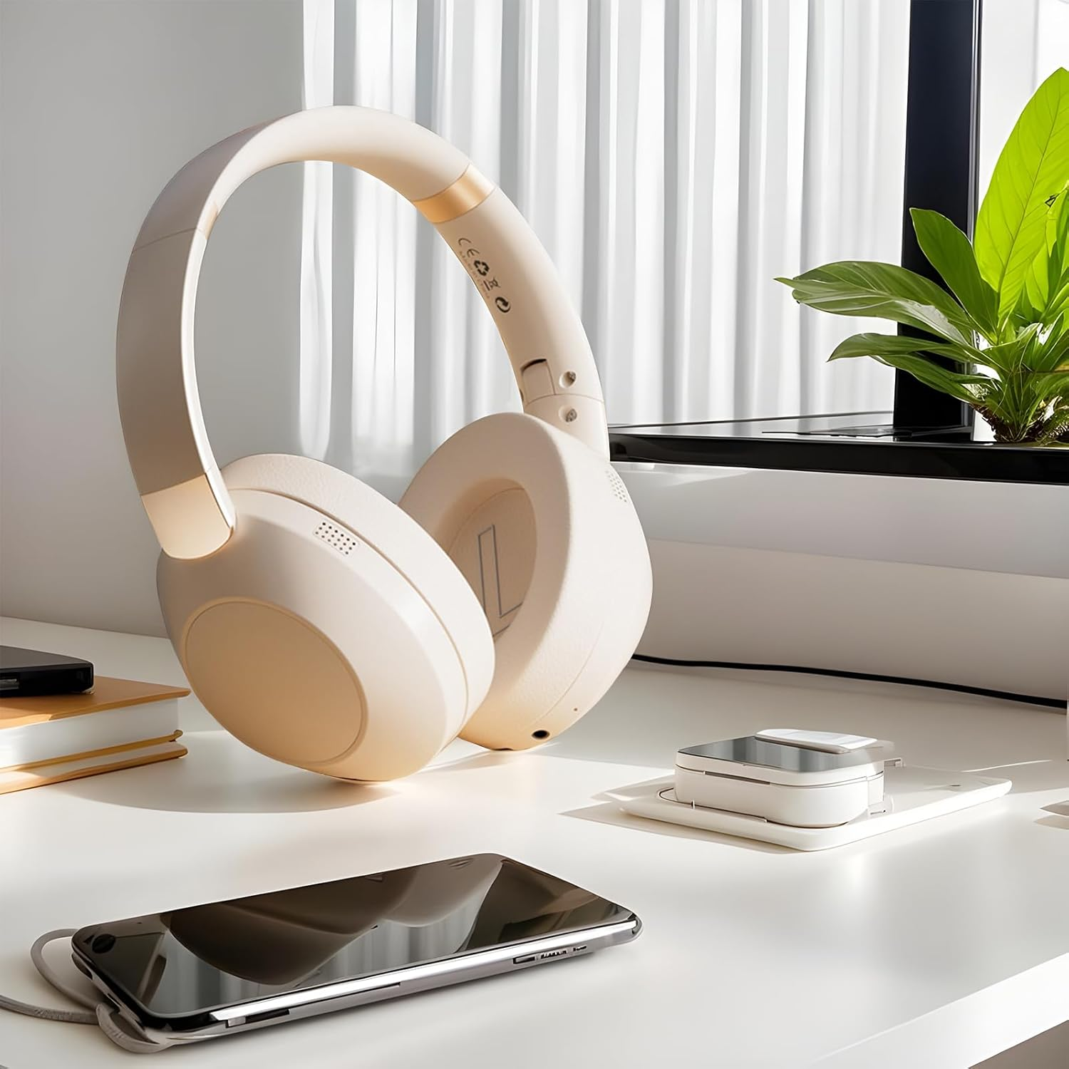 Erconsso over Ear Headphones - Lightweight Headset,Headphones over Ear Wireless Stereo Noise Cancelling Foldable Headset for Home Cellphone PC