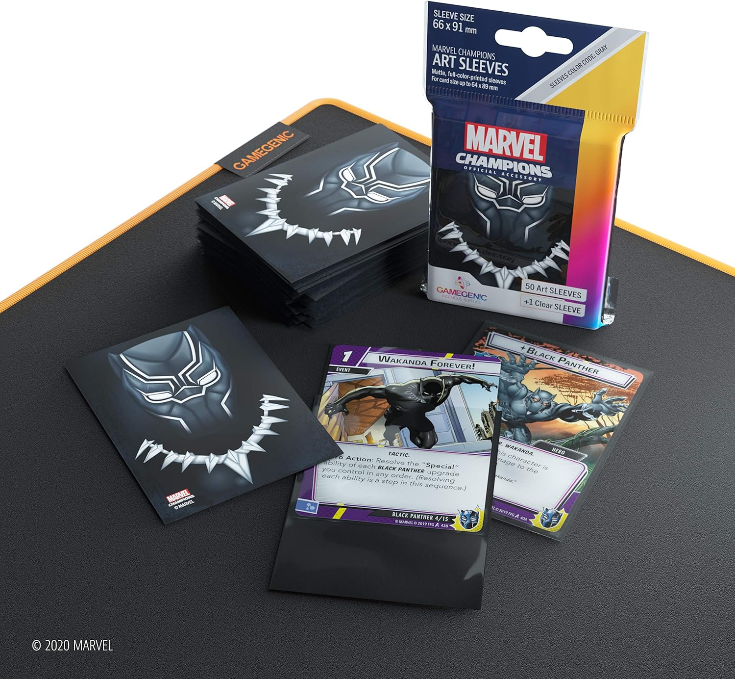 Game Genic Black Panther Marvel Champions Art Sleeves, 66 Mm X 91 Mm, 50 Sleeves image number 6