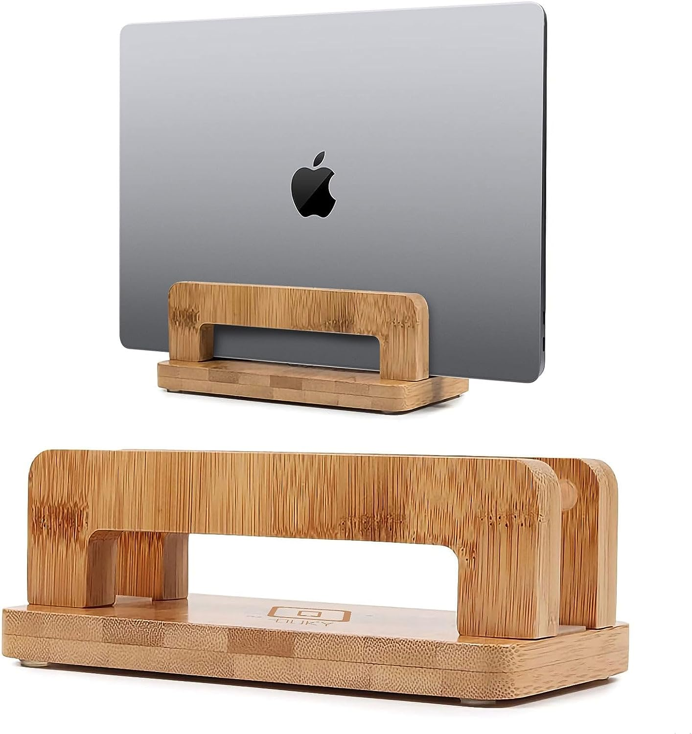 Duky Vertical Laptop Stand Holder, Desktop Wooden Bamboo Stand for Macbook with Adjustable Dock Size, Fits All Macbook, Surface, Chromebook and Gaming Laptops (Up to 17.3 Inches) Ipad, Tablets image number 6
