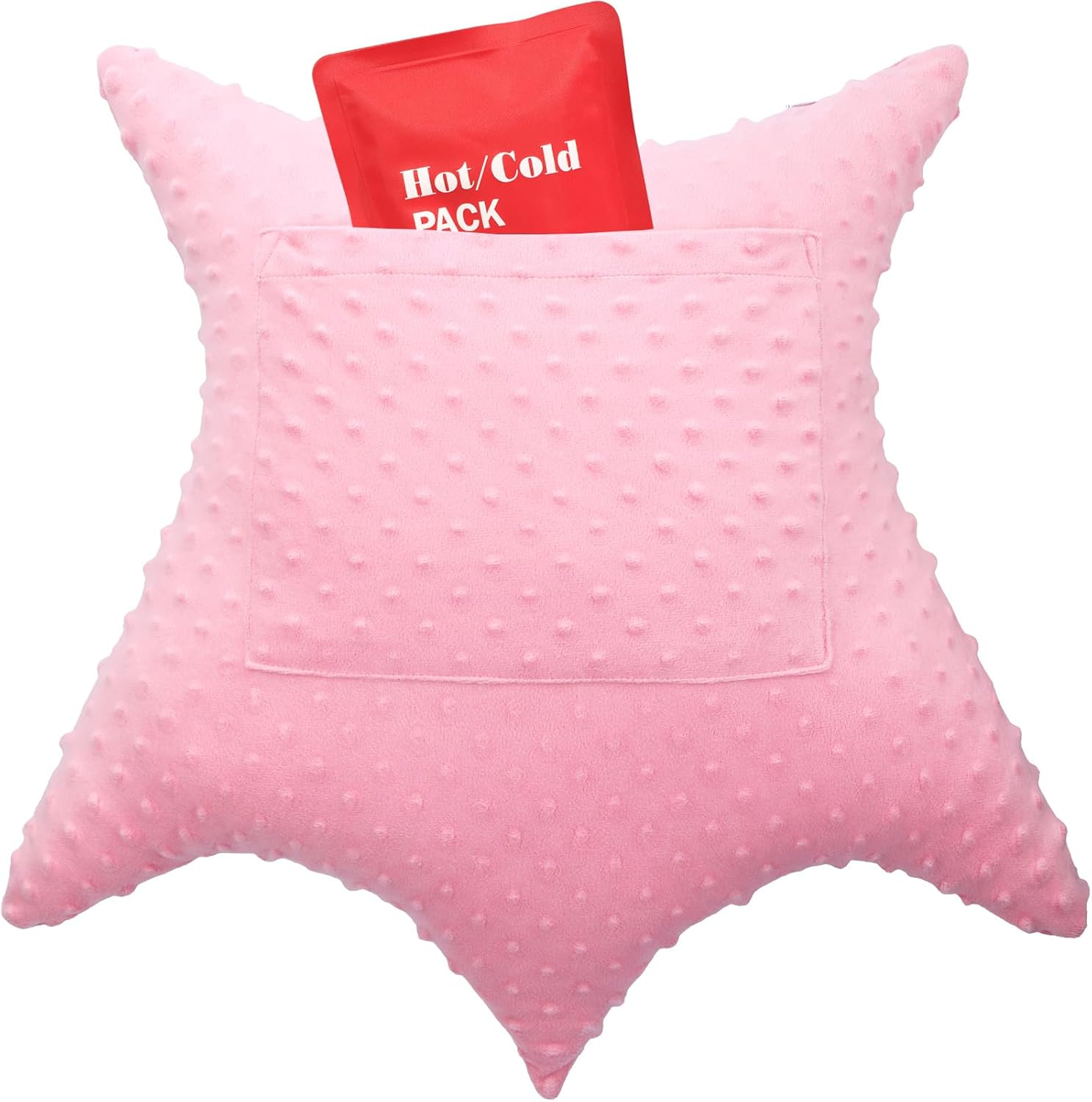 Star Shape Hysterectomy Pillow for Abdominal Surgery with 2 Pockets, Hysterectomy Pillows Must Have Recovery Gift Post Surgical Stomach Tummy Tuck Belly Cushion, Minky Dot Coral - Minky Dot Gray image number 6