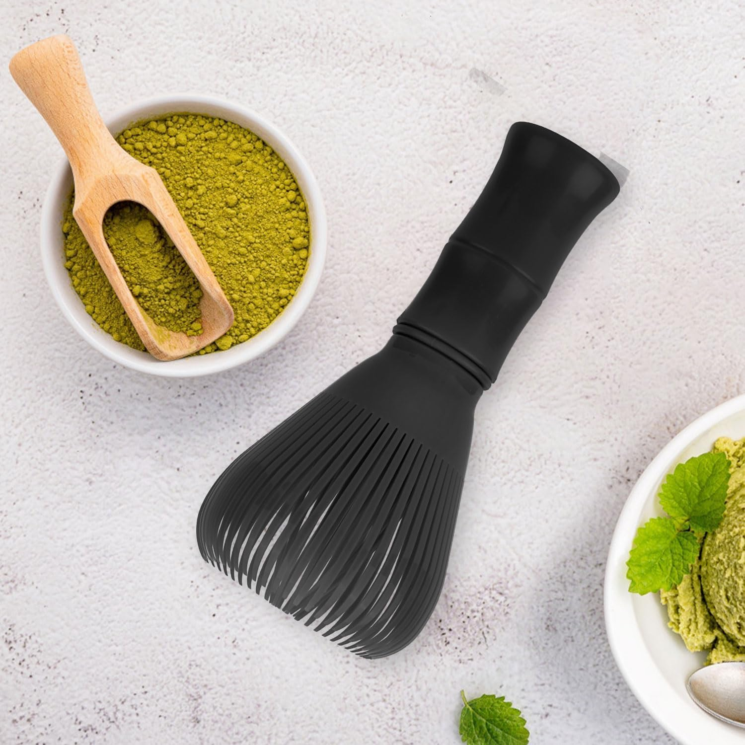 Matcha Whisk Set - Reusable Resin Whisk for Stirring Matcha Powder, Hot Chocolate & Milk Frothing, Easy to Clean Tea Ceremony Tool & Kitchen Gadget (Green)