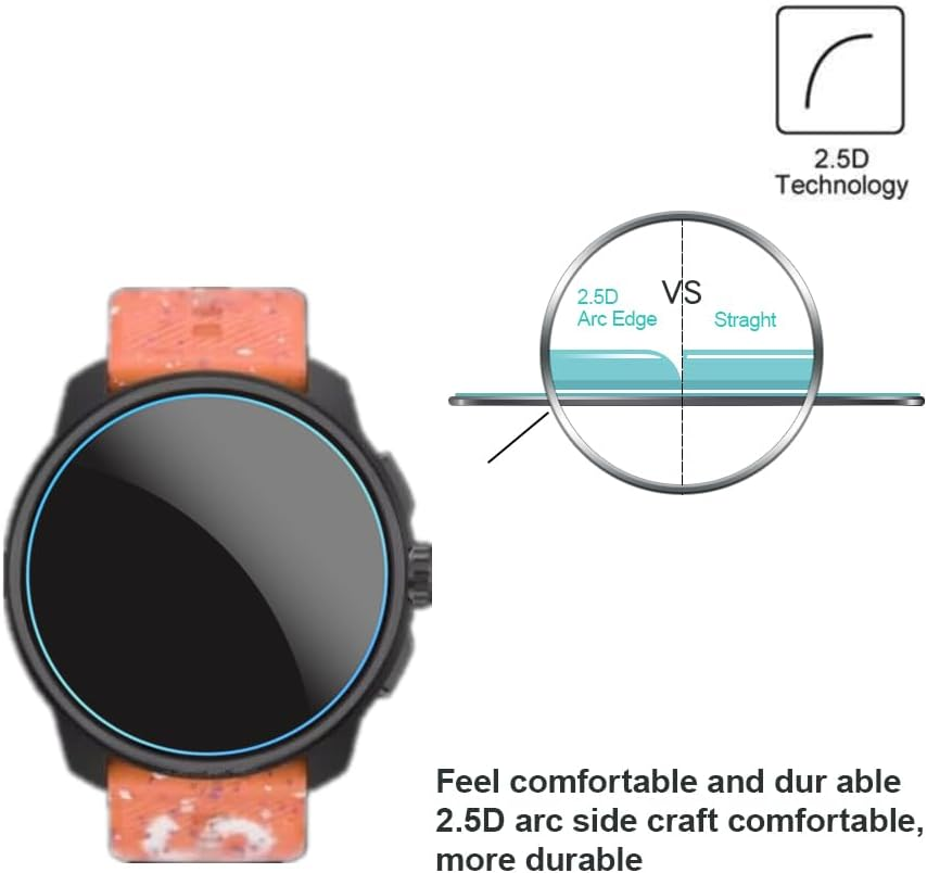 MIHENCE Compatible for Suunto Race S Screen Protector, 9H Anti-Scratch Tempered Glass Protective Film for Race S Smartwatch (3PCS), Transparent image number 2