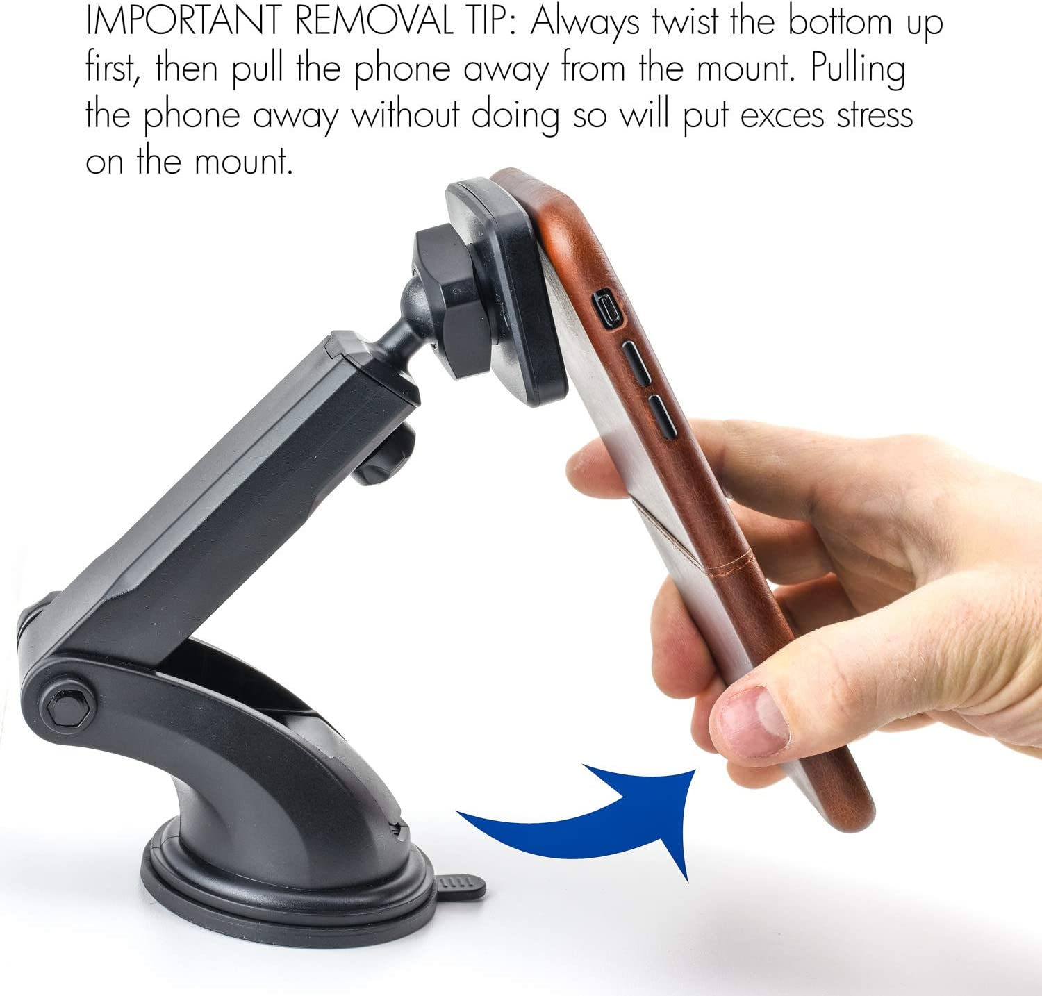 Dockem Ventpro Magno Mount 3.0 Series; Magnetic Car Mount for Vents with Custom Metal Plates, Magnet Head, and Swivel Ball Socket