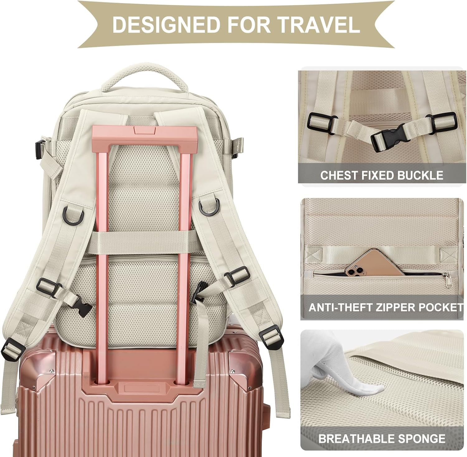 Large Travel Backpack Women, Carry on Backpack,Hiking Backpack Waterproof Outdoor Sport Rucksack Casual Daypack School Bag &hellip; image number 1