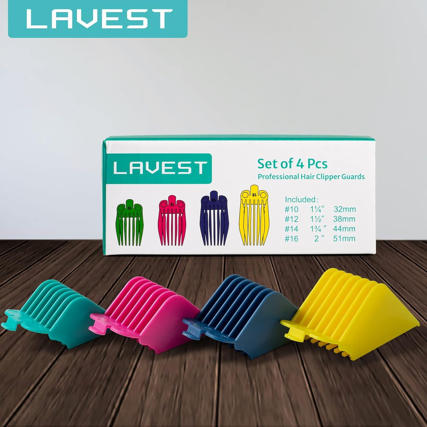 Clipper Guards 16 14 12 10 Fits for Most Wahl Clippers and Babyliss FX870, Color Coded Clipper Combs Replacement - 1.25", 1.5", 1.75" & 2" image number 4