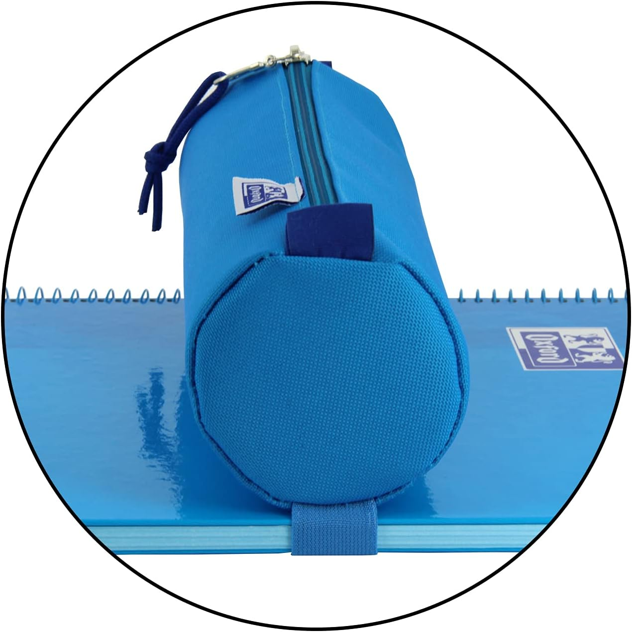 Oxford - Large round School Pencil Case, Kangoo Kids with Elastic, 22 Cm, Turquoise - Lemon Tree image number 6