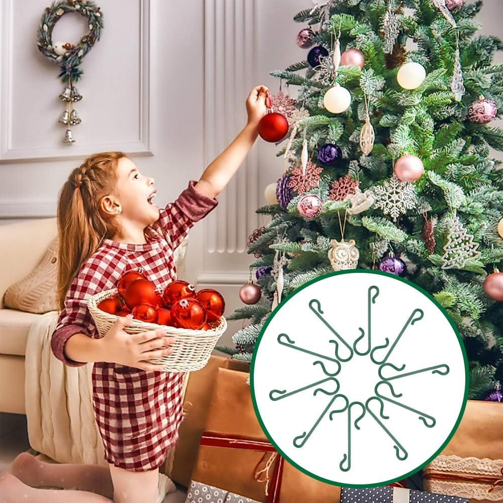 100 Pieces Christmas Bauble Ornament Hooks,S-Shaped Hanger Xmas Tree Hanging Hooks for Christmas Tree, Christmas Wreath, Christmas Vine image number 3