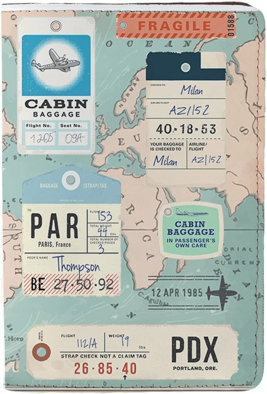 Bon Voyage - Wanderlust Collection - Leather Vintage Map - Passport Holder - Travel Accessories, Bon Voyage, Medium, Travel Wallet