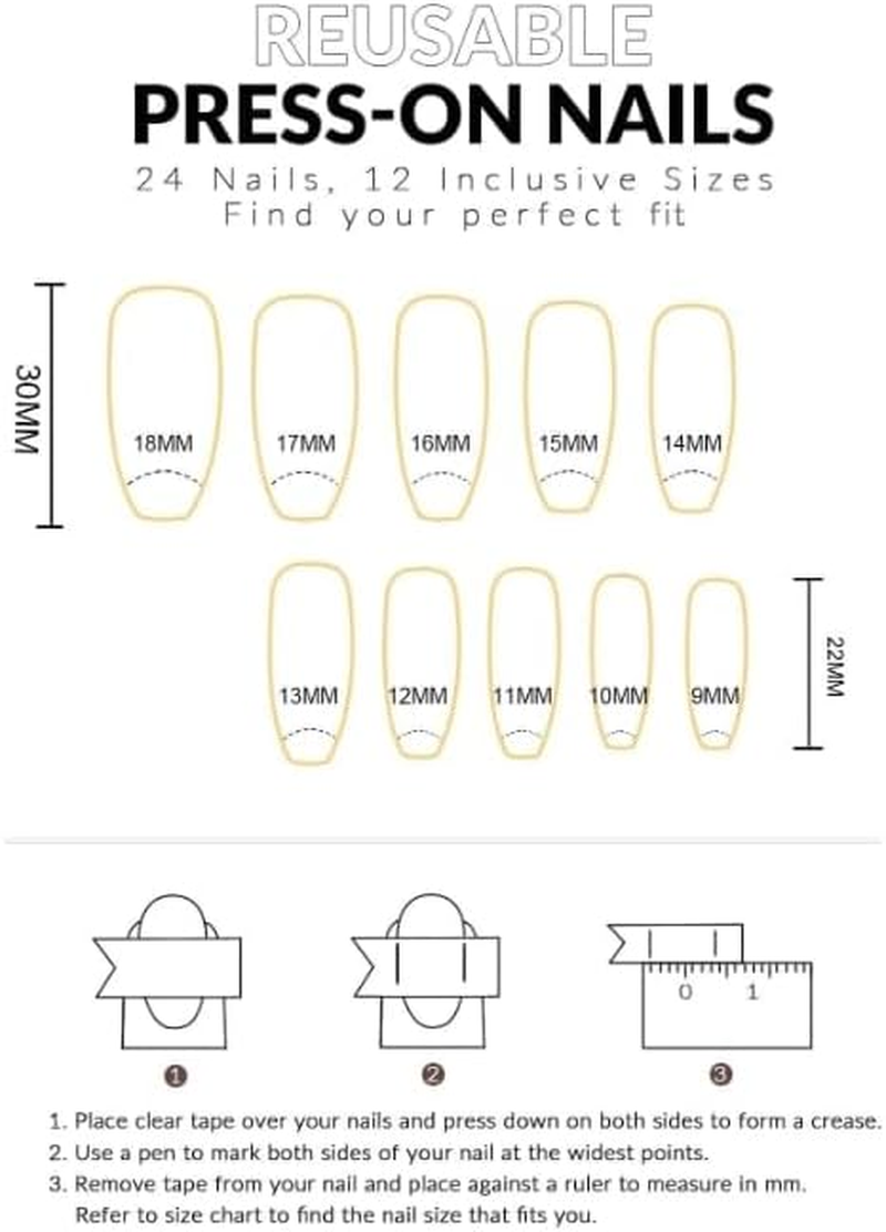 Mouyouglow Press on Nails Medium Length, Ballerina Dark Purple Glitter Fake Nails with Nail Glue, Dark Purple Sparkly Artificial Fingernails