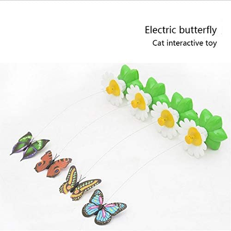 Pet Toys Electric Butterfly Flying around the Flower Pet Cat Toy Pet Toys image number 1