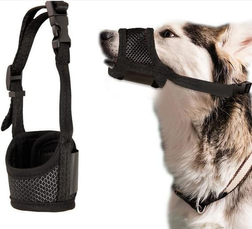 Mesh Dog Muzzle That Allows Drinking and Eating with Breathable Adjustable Loop Durable Pets Muzzle Prevent for Barking, Biting, Chewing (S) image number 3