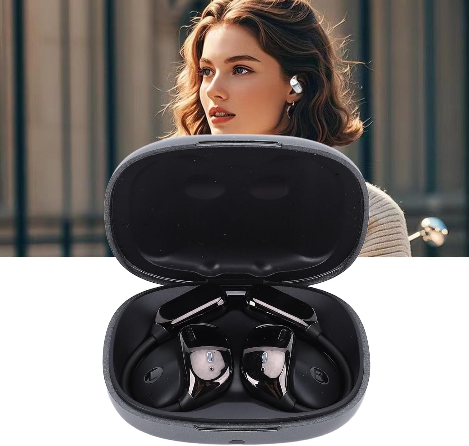 Yechiry Language Translator Device, JM16 AI 80 Languages BT Noise Cancelling Rain Proof Wireless Translation Earphone, Real Time Two Way for Business Settings image number 3