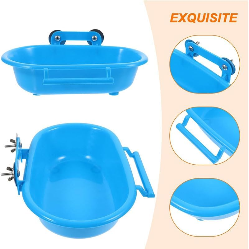 Reusable Bird Bathtub Box Bird Bath,Bird Bath for Cage,Small Tub Bowl for Hang inside Cage Birdbath Shower,Parrot Shower Bird Cage Accessories for Small Birds Parrots Canary Lovebirds (Blue) image number 5