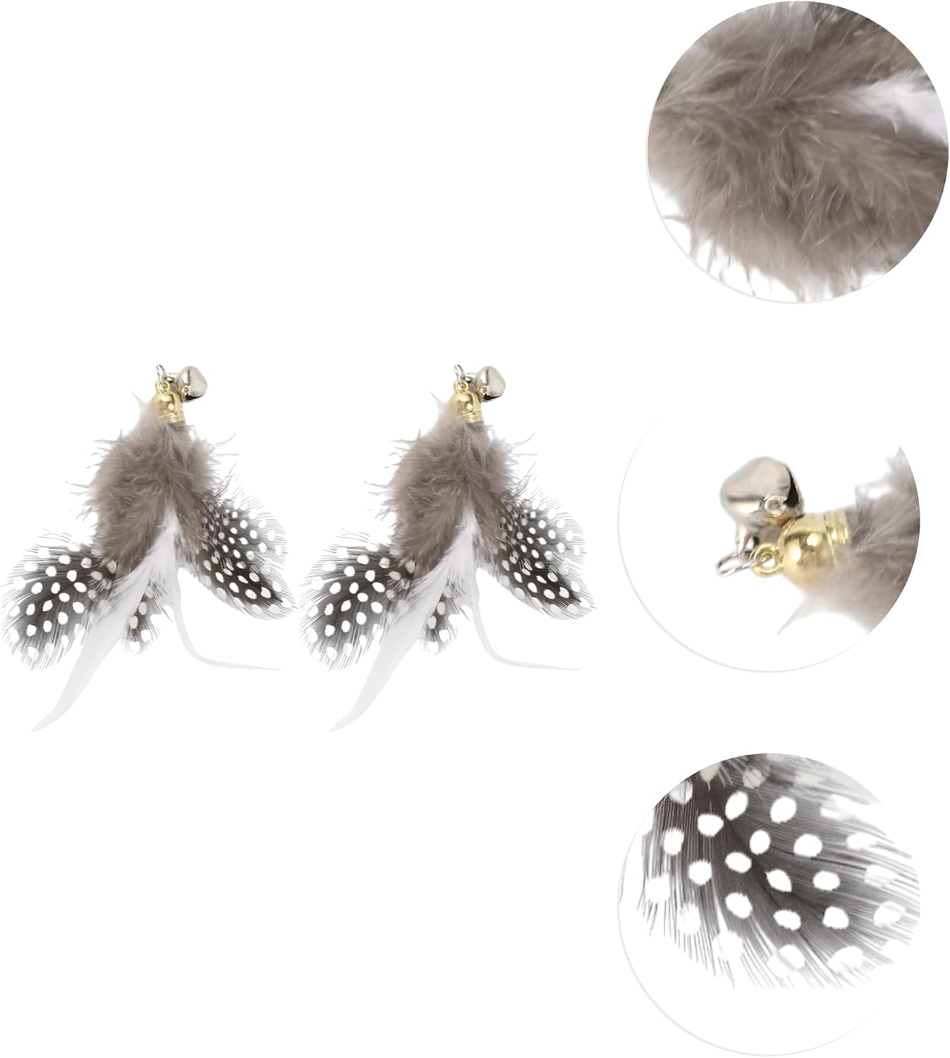 CAPASTEC Pack of 2 Feather Cat Wand Replacement for Pet Interactive, Black/White image number 1