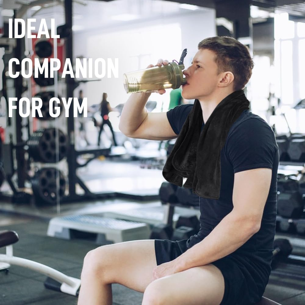 Sinland 3 Pack Multi Purpose Microfiber Gym Towels Fast Drying Sports Towel Super Soft and Absorbent Travel Camping Towels for Swimming Beach Hiking Yoga 40CM X 80CM Black image number 6