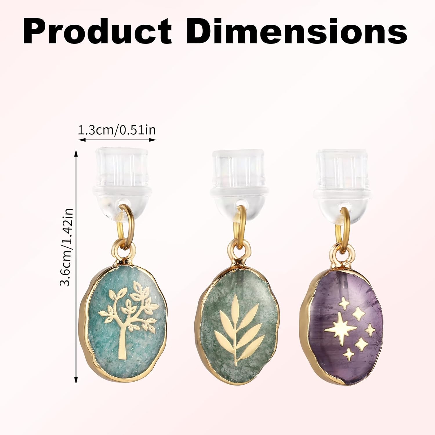 3Pcs Dust Plug Charms, 1.42X0.51In Colorful Delicate USB C Dust Plug Charm with Leaf Tree Design for Kindle E-Reader Smart Phone (Fossil Style) image number 6