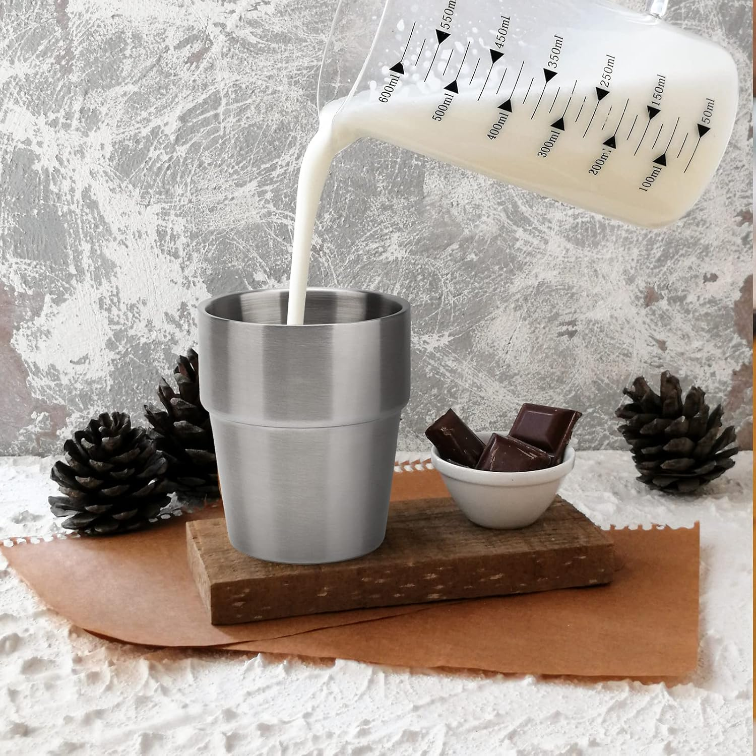 Beasea Stainless Steel Cups Set of 4, 10 Oz Double Wall Vacuum Insulated Drinking Cups Metal Drinking Glasses for Kids and Adults image number 3