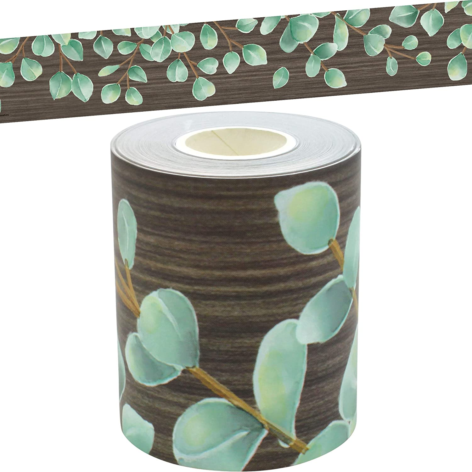 Teacher Created Resources Eucalyptus Straight Rolled Border Trim - 50Ft - Decorate Bulletin Boards, Walls, Desks, Windows, Doors, Lockers, Schools, Classrooms, Homeschool & Offices image number 3