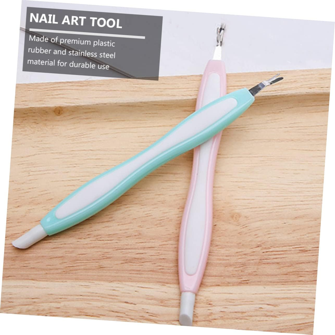 Gogogmee 3Pcs Stainless Steel Dead Skin Fork Set Cuticle Remover Nail Art Tool Professional Manicure Tool for Easy Dead Skin Removal Random Color image number 5