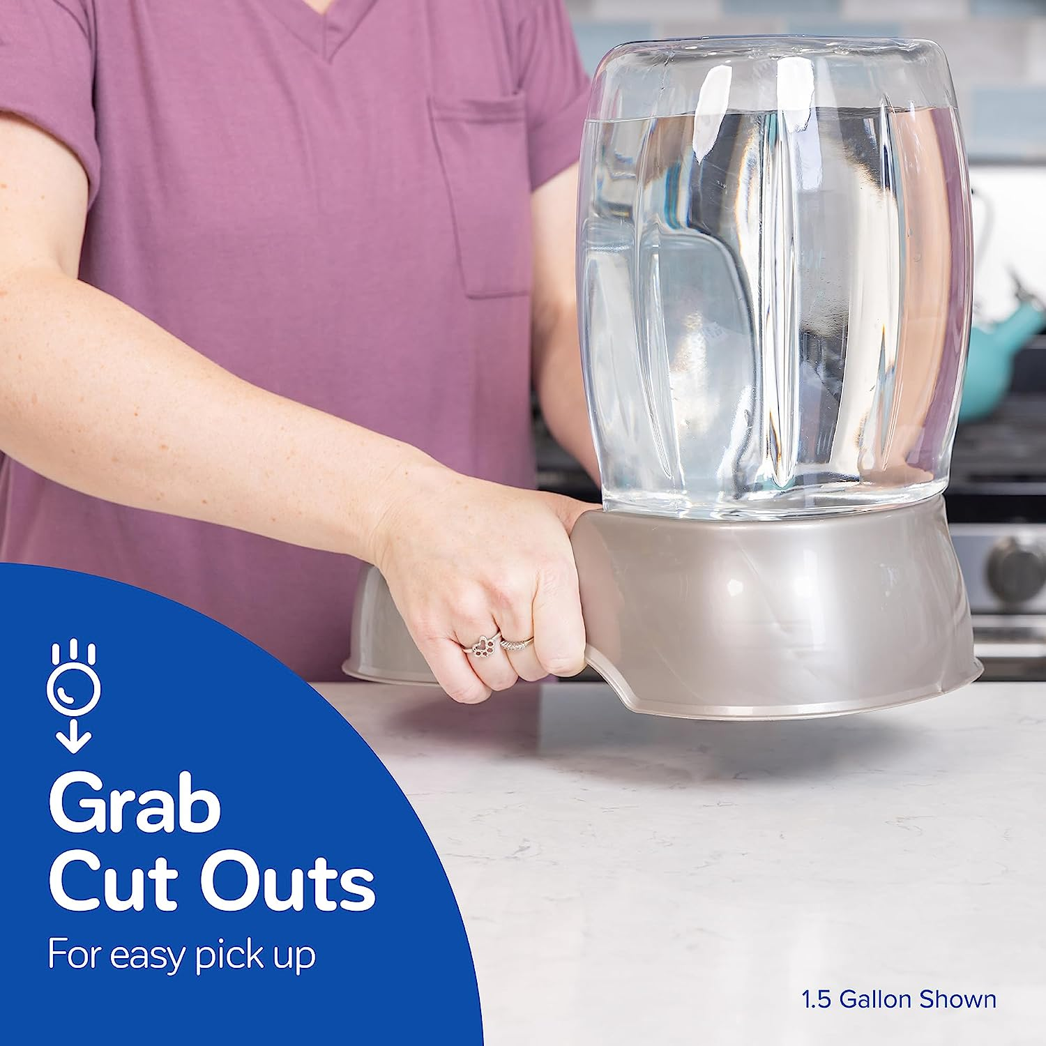 Petmate Pet Cafe Gravity Waterer Cat and Dog Water, Pearl Ash Blue,1.5 GAL, Made in USA image number 6