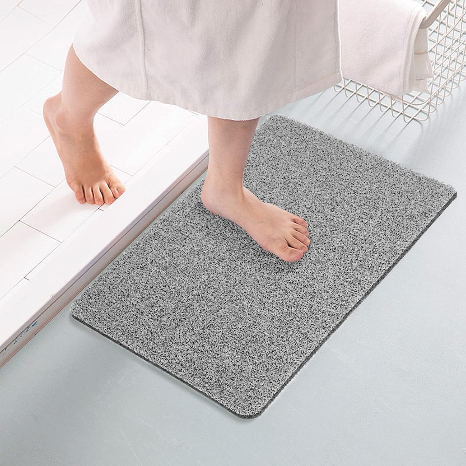 Joyhalo Soft Textured Bath, Shower, Tub Mat, 24X16 Inch, Phthalate Free, Non Slip Comfort Bathtub Mats with Drain, PVC Loofah Bathroom Mats for Wet Areas, Quick Drying image number 6