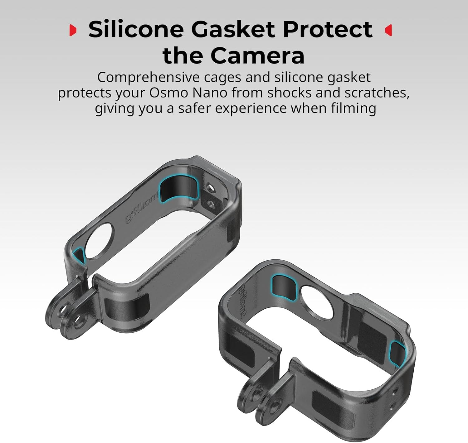 Smallrig Vertical to Horizontal Action Camera Cage Kit for DJI Osmo Nano, with 1/4"-20 Locating Hole, Silicone Gasket, Cold Shoe, Quick Release Design, Ultra-Low-Angle Shooting - 5757