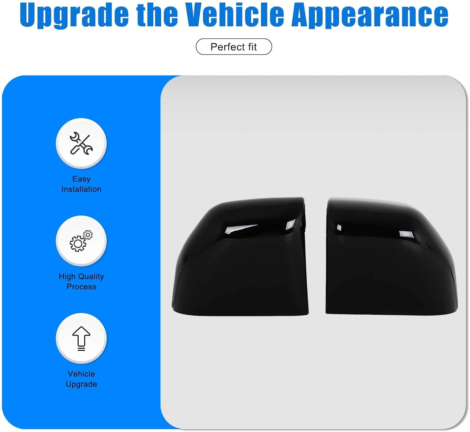 Side Door Mirror Cover Protector Compatible with BYD Shark 2024-2025 Accessories | ABS Exterior Rearview Mirror Shell Cap Trim | 2PC Set (Glossy Black)