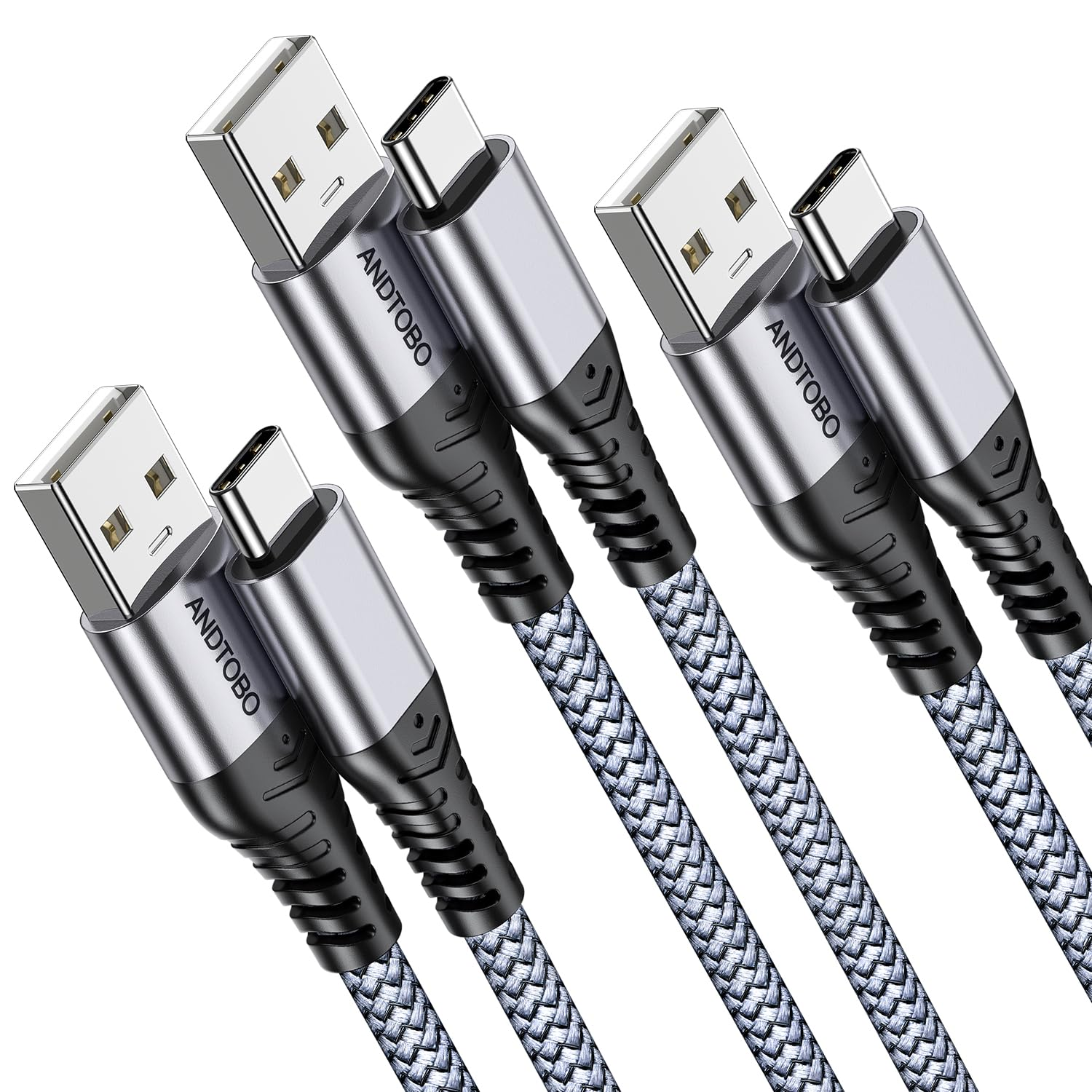 USB to USB C Cable 3.1A, [3 Pack] USB Type C to USB a Fast Charging Nylon Braided Cord for Iphone 17 Air Iphone 16 15 Pro Max Plus, Samsung S21 S22 S23 Ultra S20 S10 S9 Note 20, Pixel 7-1M image number 1