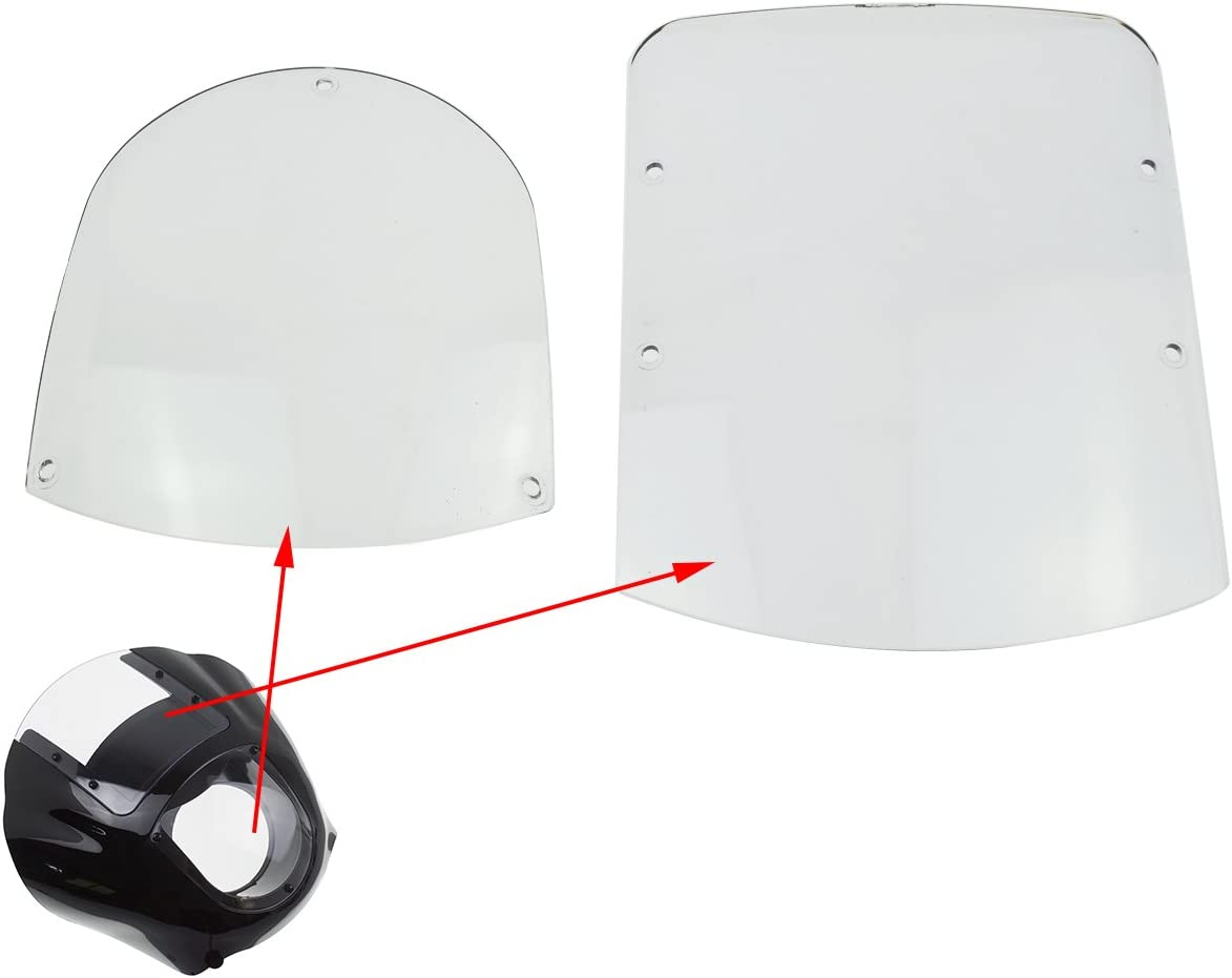 Rebacker Motorcycle ABS Windshield Quarter Fairing Kit for Sportster XL 883 1200 1988-2016 Dyna Models 1995-2005 FXR 1986-1994,Clear image number 6