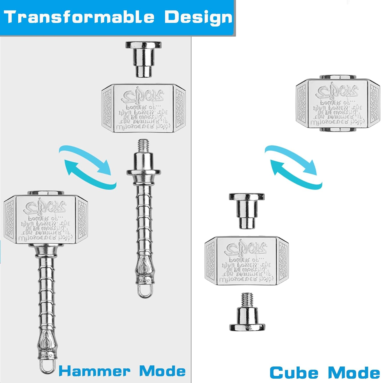 Thor Hammer Fidget Spinners Chain Metal, Gold Fidget Spinner, Fidget Pad, Rainbow Gold Fidgit Spinner for Kids Adults, Fidgets Infinity Cube Blocks Stress Fidgit Toy Set Party Favors Goody Bag Filler image number 4