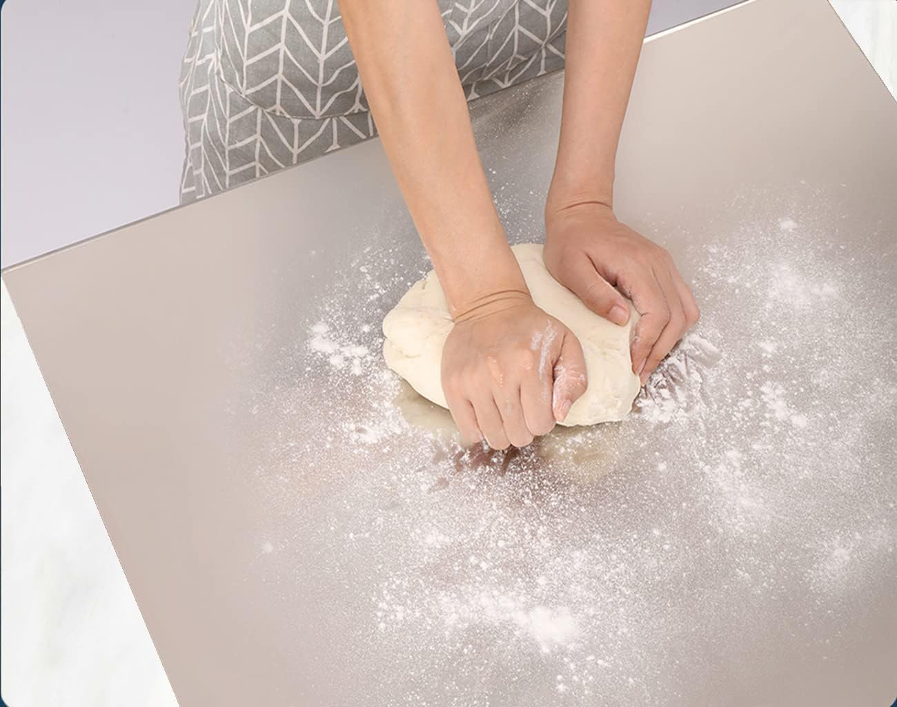 Stainless Steel Cutting Board for Kitchen Counter, Chopping Mat for Meat, Fruits, Vegetables, Bread, Baking and More, Kitchen Essential Gadgets (40X30Cm) image number 1