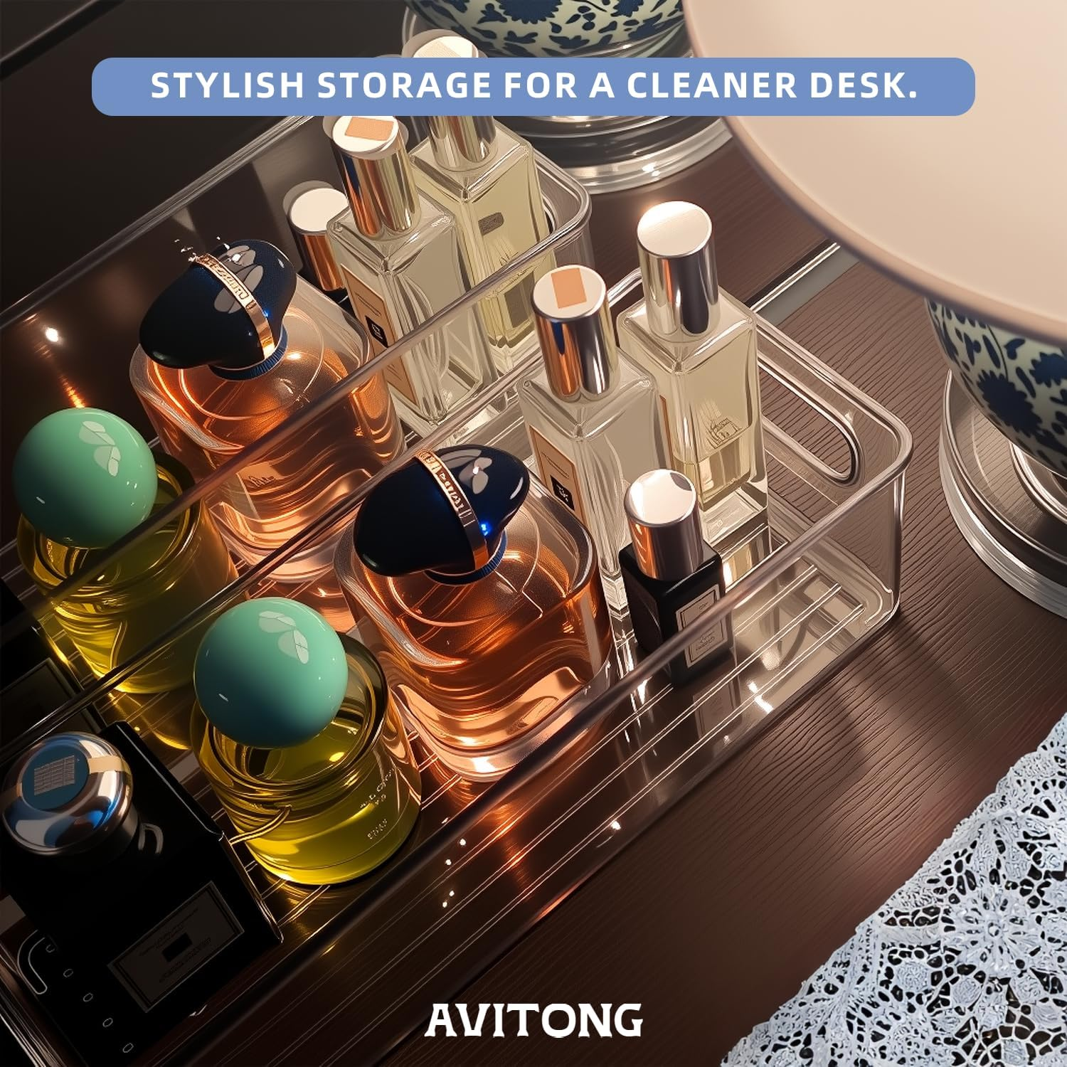 AVITONG 8-Piece Fridge Organizer Bin Set &ndash; 4 Large & 4 Small Clear Storage Bins with Handles, Stackable Bpa-Free Pantry & Kitchen Containers image number 4