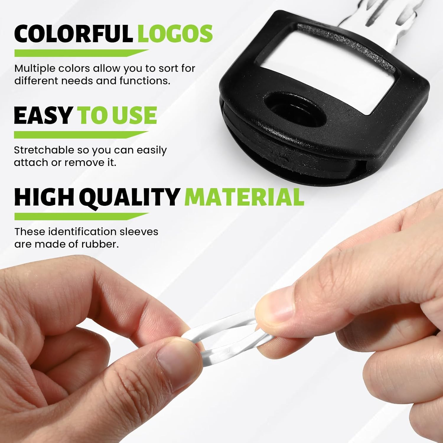 80 Pcs Color Key Covers Set,Key Caps Tags Covers, Plastic Key Cover for Key Identifier Tag Cover (2 Styles) image number 2