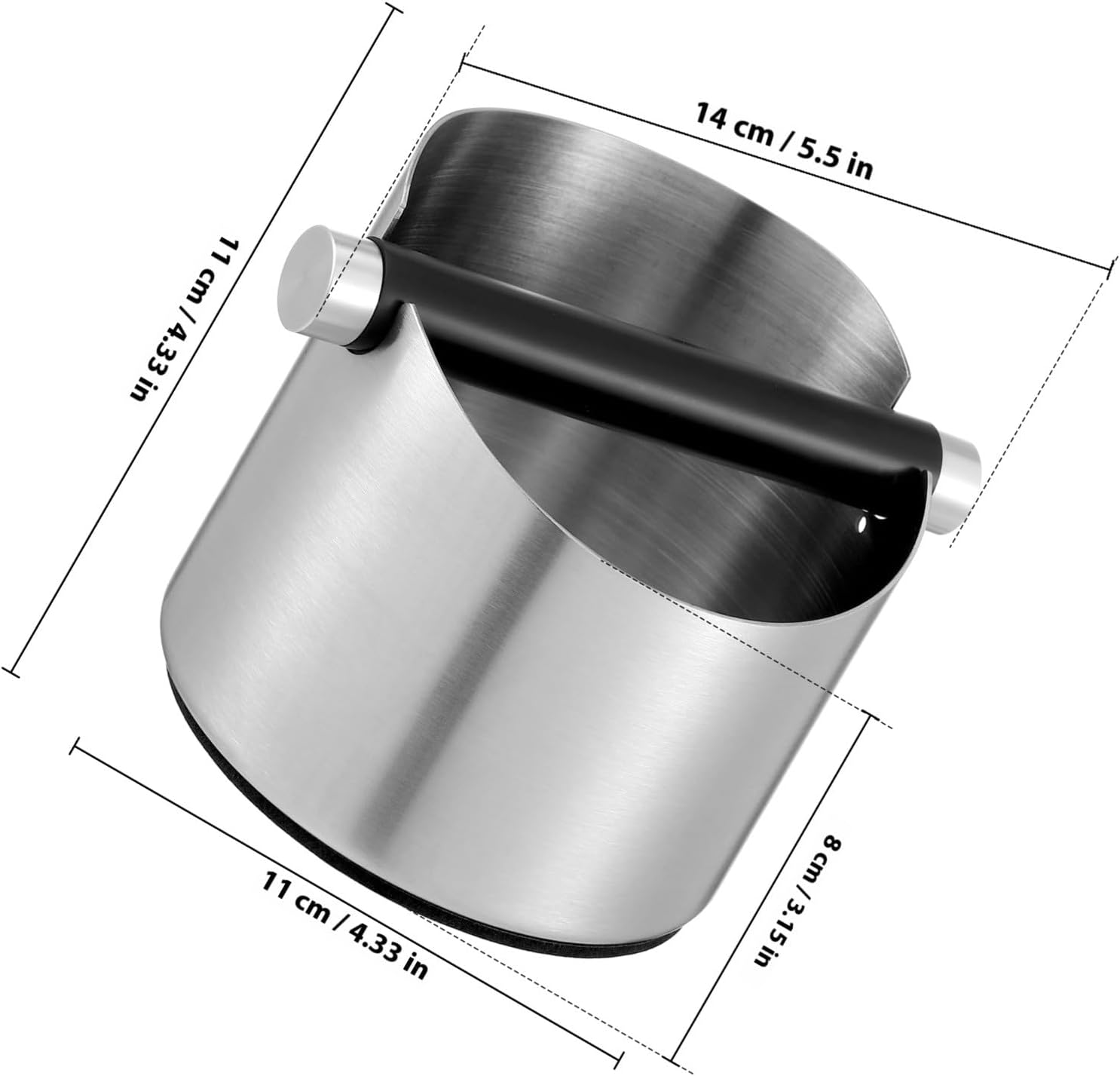 BESPORTBLE Stainless Steel Coffee Knock Box Coffee Ground Container for Home Bar Espresso Machine Accessories Tea Waste Bin image number 6